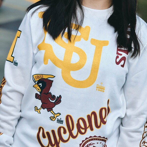 Authentic Brand All Over Print White Crewneck
